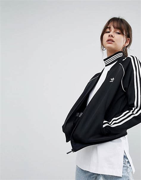 adidas originals adicolor schwarze trainingsjacke mit drei streifen|adidas Originals – adicolor – Schwarze Trainingsjacke mit drei .